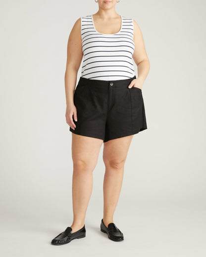 Universal Standard Daisy Ribbed Tank - Nautical Navy Stripe