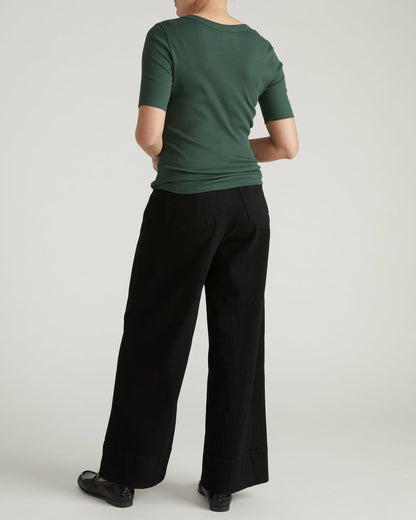 Universal Standard Classic V-Neck Ribbed Tee - Conifer