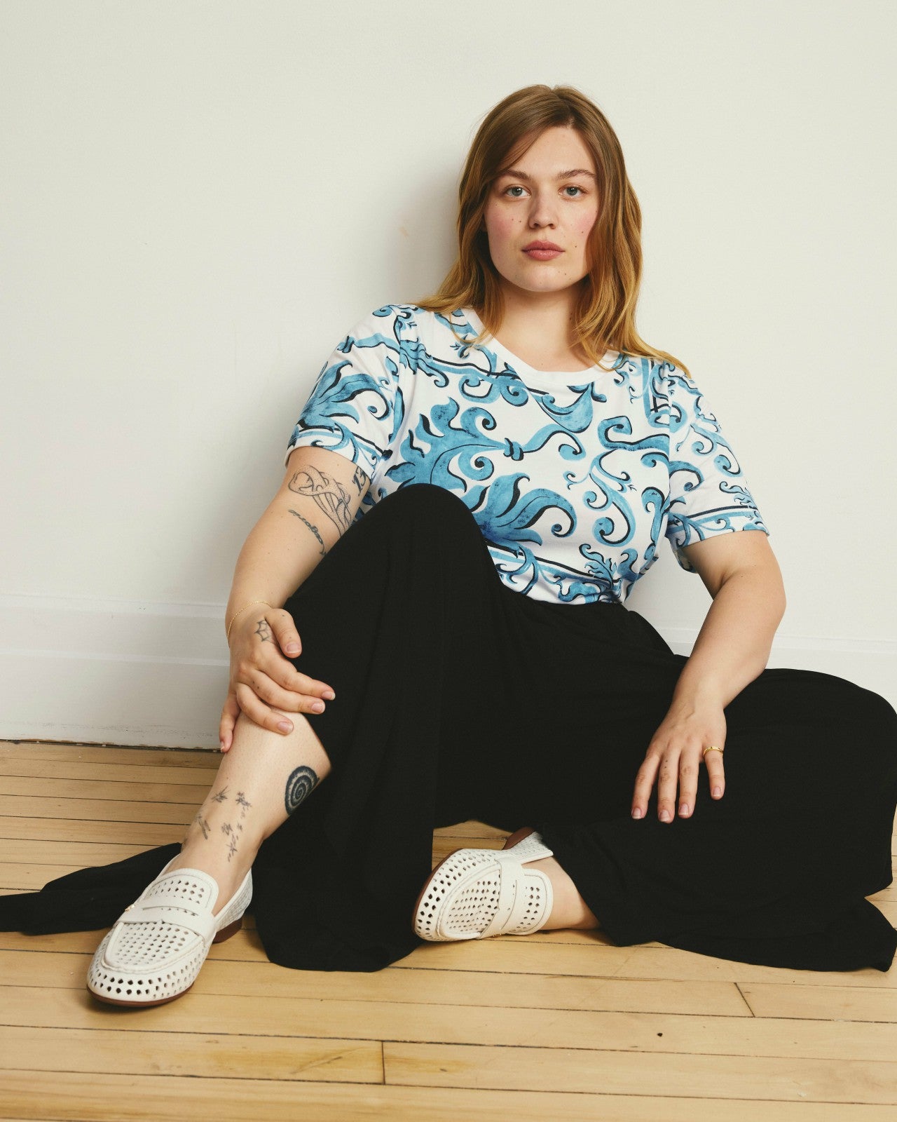 Universal Standard Tee Rex - Blue Majolica Print