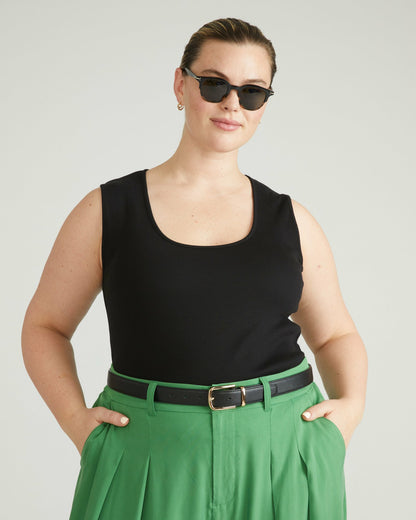 Universal Standard Daisy Ribbed Tank - Black