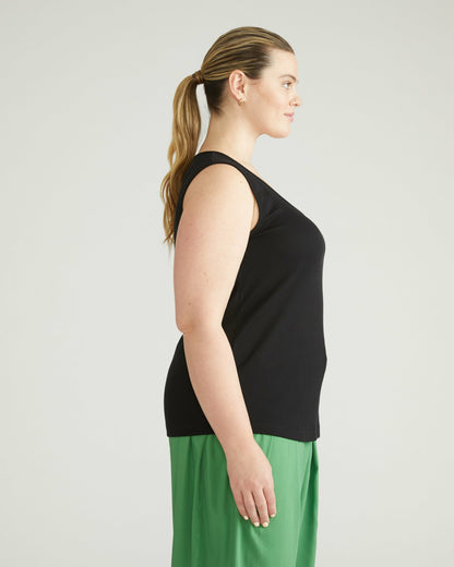 Universal Standard Daisy Ribbed Tank - Black