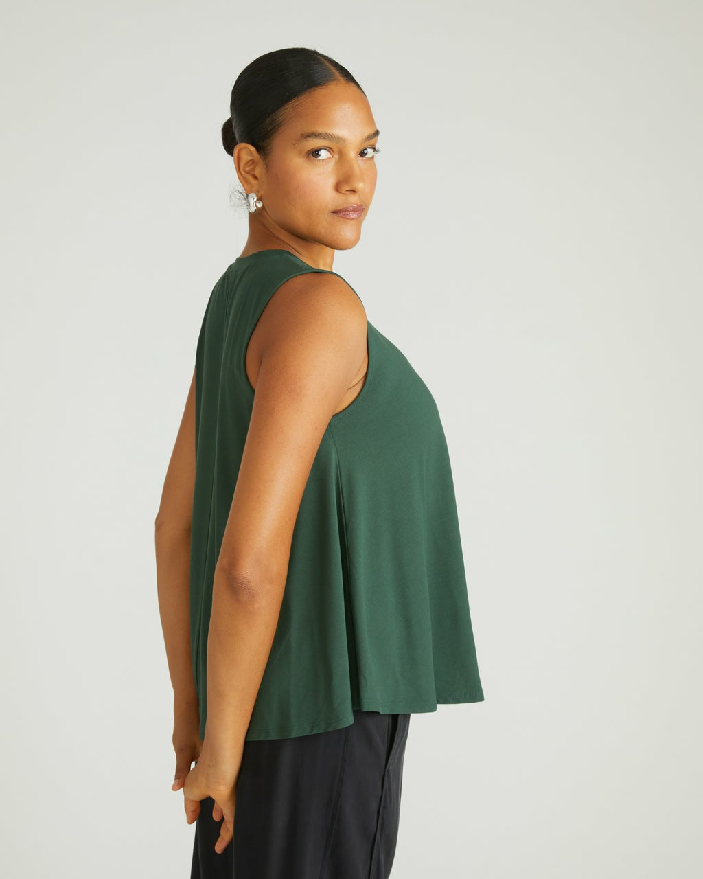 Universal Standard Heatwave Divine Jersey Flared Tank - Conifer