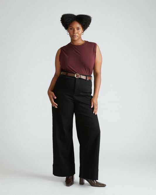 Universal Standard Patti Muscle Tank - Black Cherry
