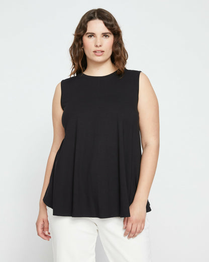 Universal Standard Heatwave Divine Jersey Flared Tank - Black