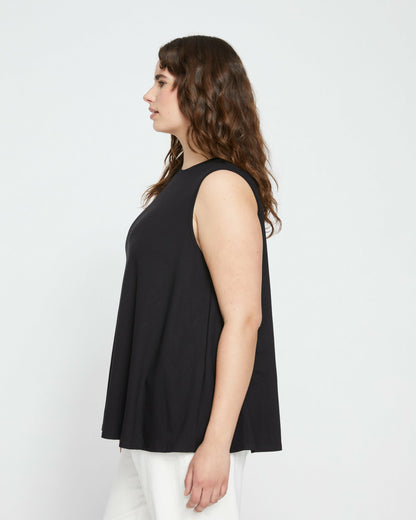 Universal Standard Heatwave Divine Jersey Flared Tank - Black