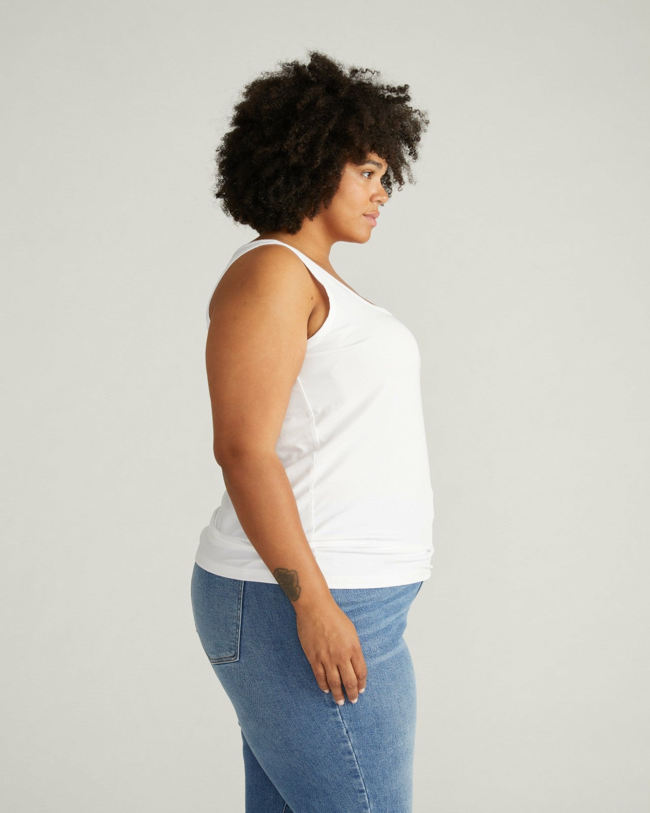 Universal Standard Square Neck Tank Top - White
