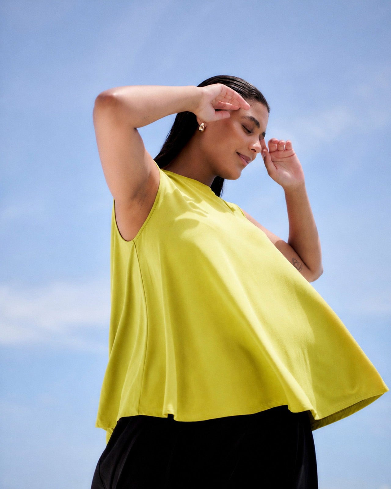 Universal Standard Heatwave Divine Jersey Flared Tank - Pomelo