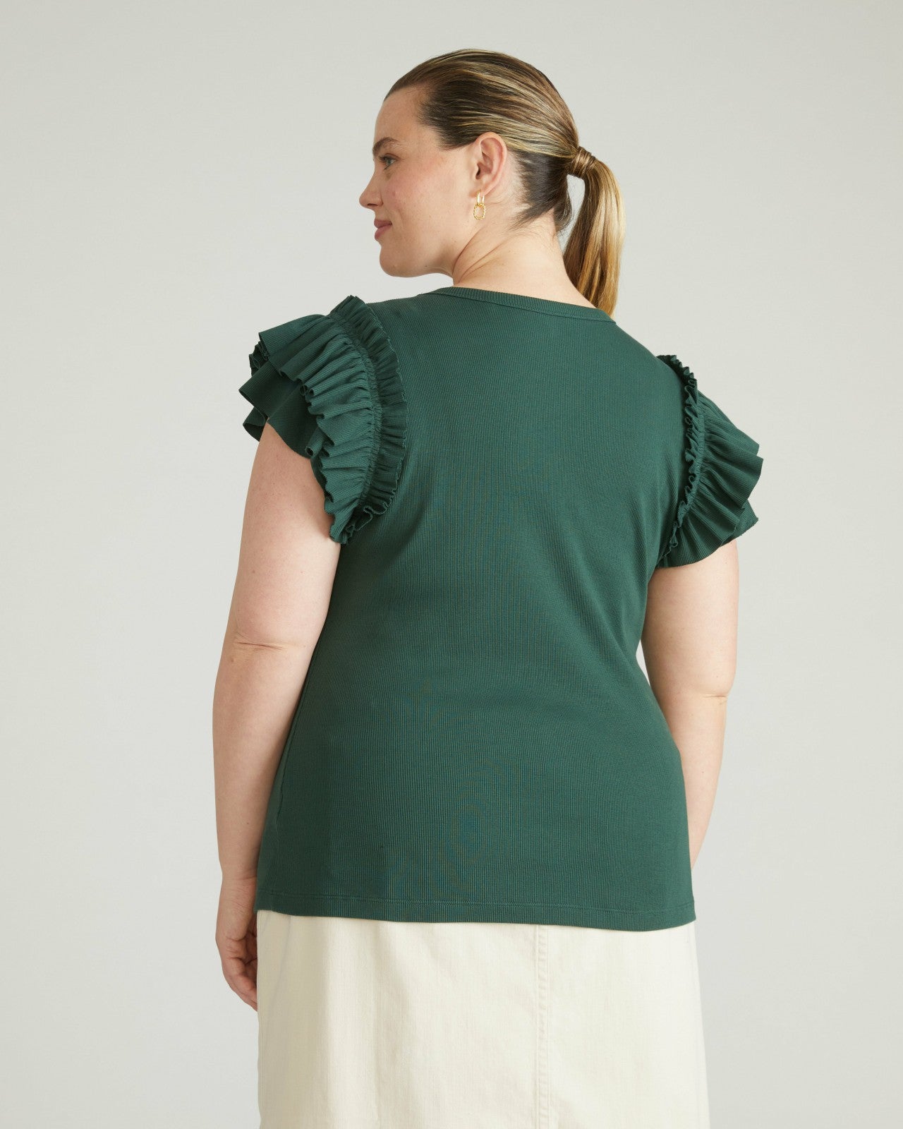 Universal Standard Magnolia Ribbed Top - Conifer