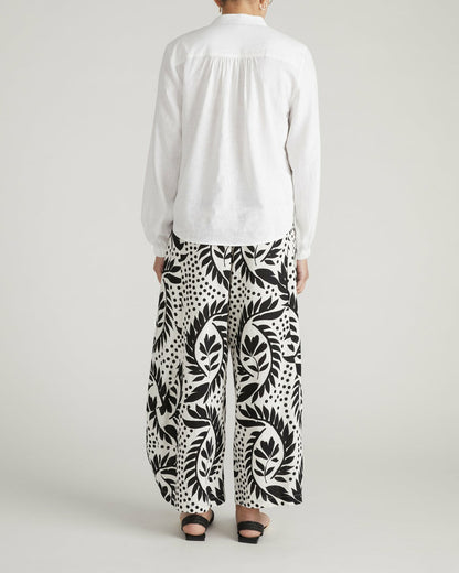 Universal Standard Frances Embroidered Linen Blend Blouse - White