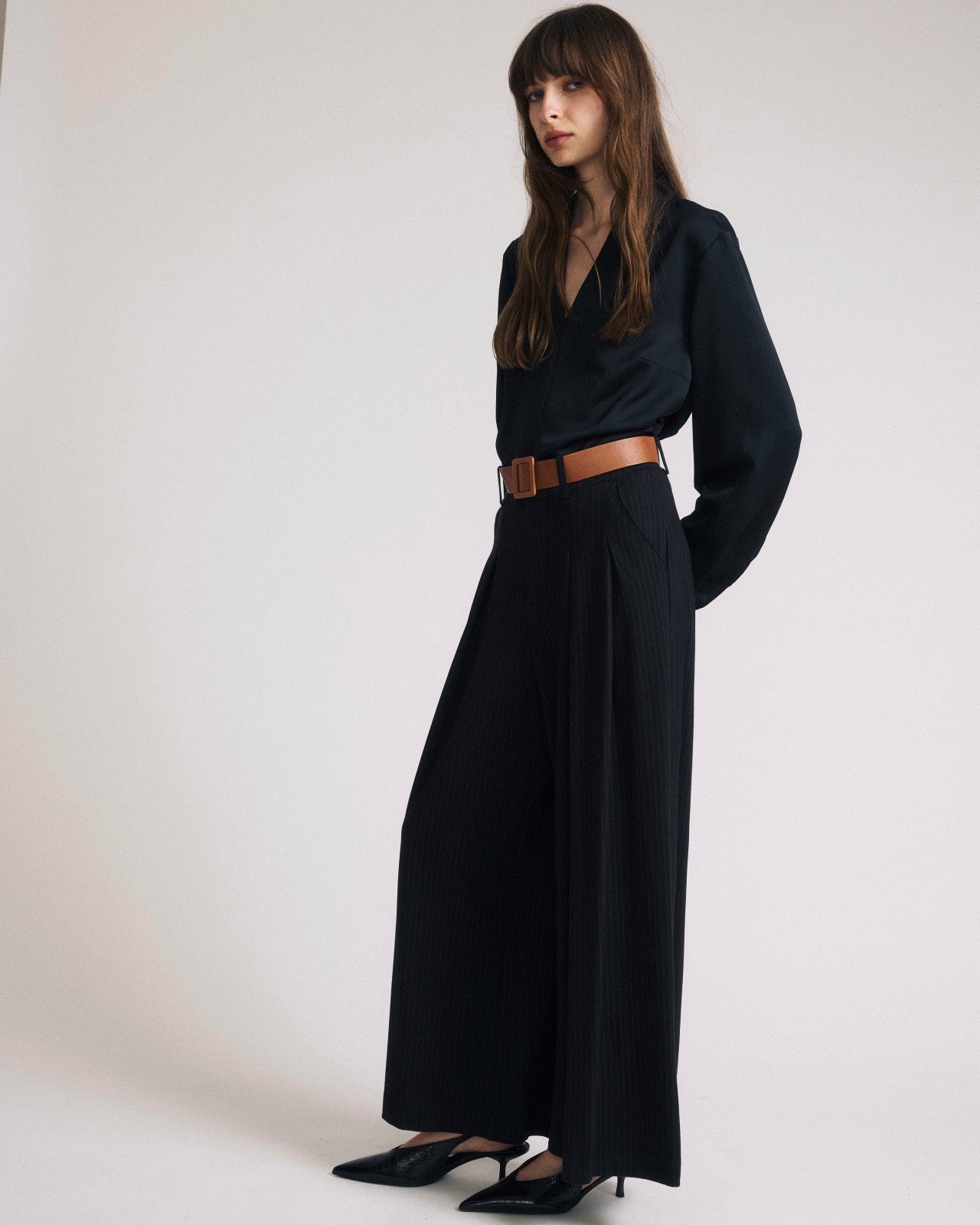 Universal Standard Cambria Soft Satin Blouse - Black