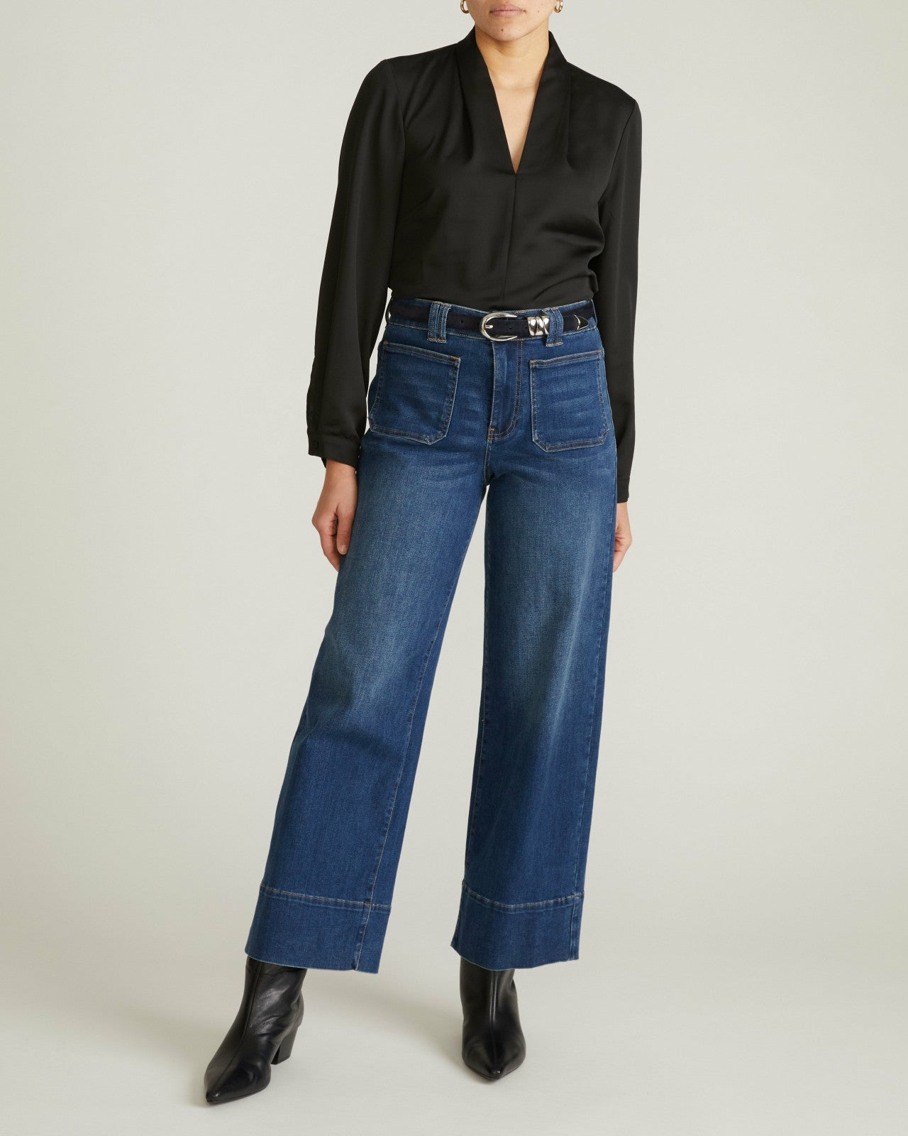 Universal Standard Cambria Soft Satin Blouse - Black