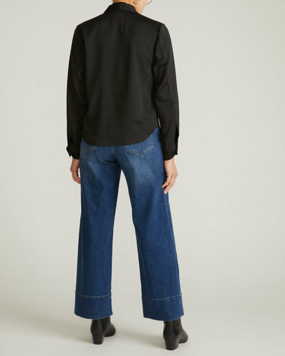 Universal Standard Cambria Soft Satin Blouse - Black