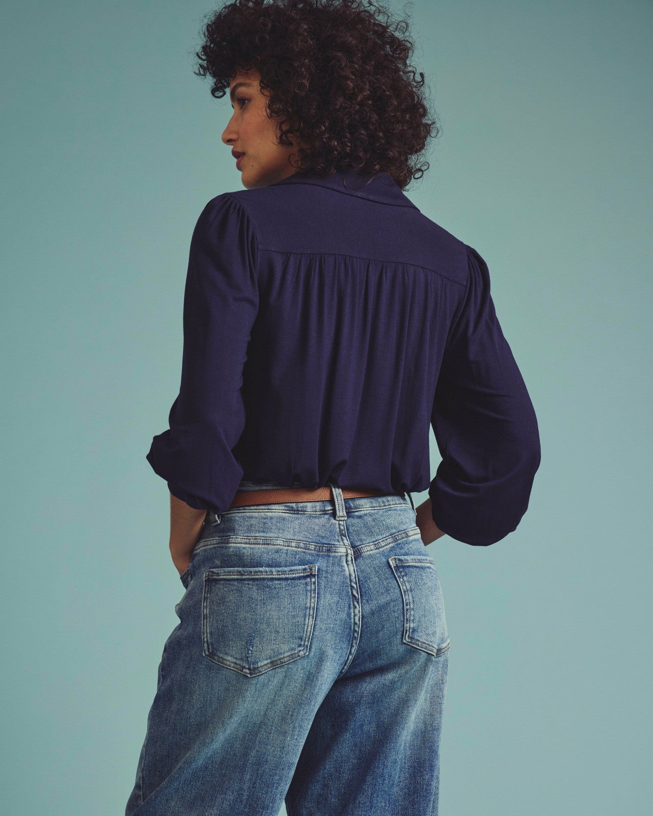 Universal Standard Moore Liquid Jersey Blouse - Midnight