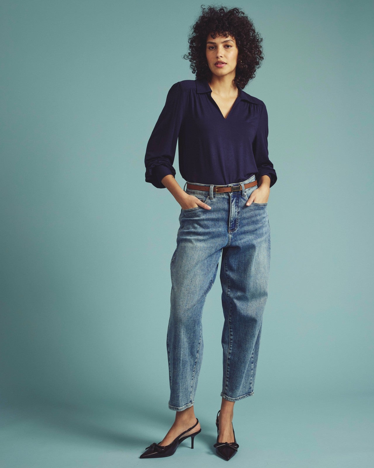 Universal Standard Moore Liquid Jersey Blouse - Midnight