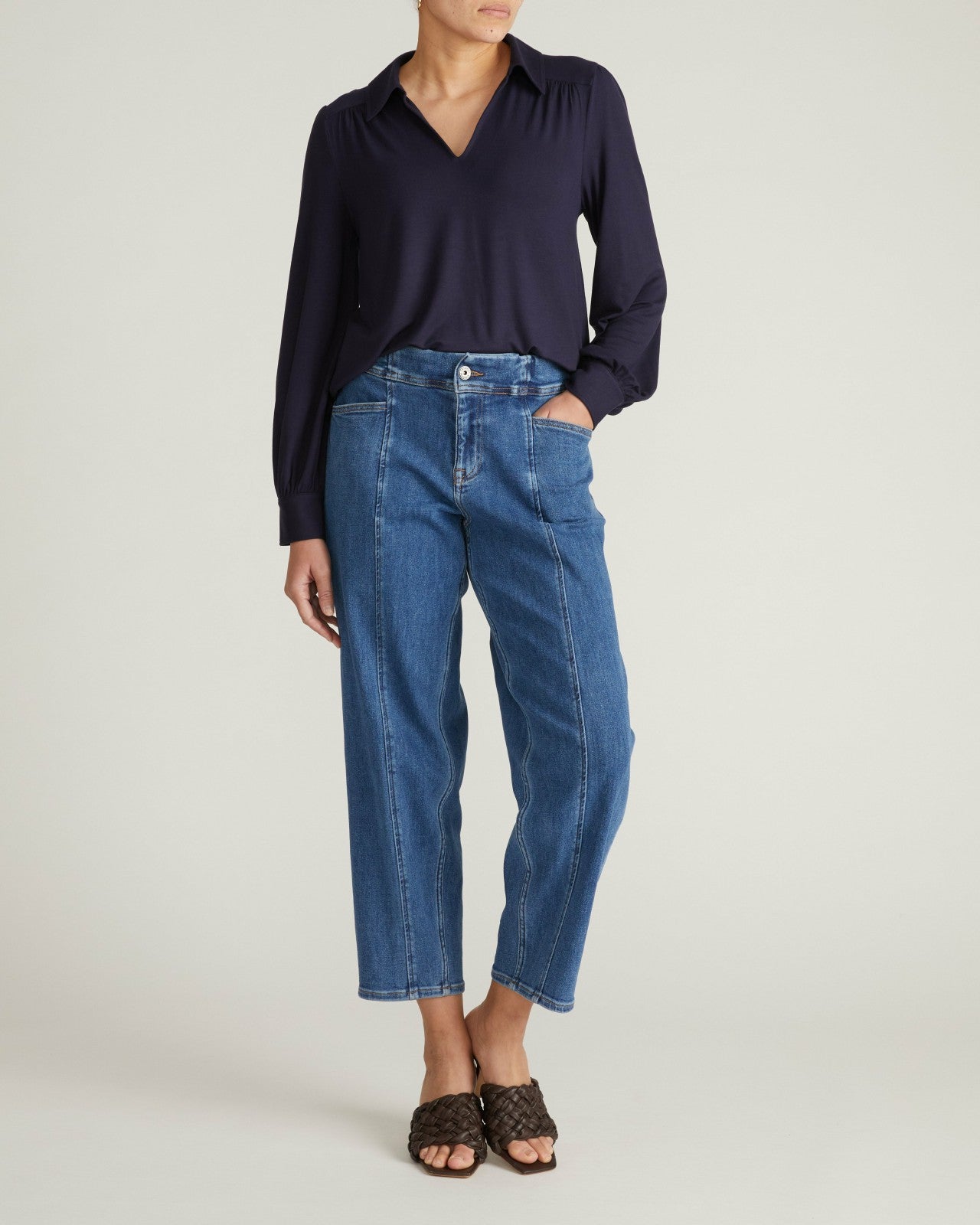 Universal Standard Moore Liquid Jersey Blouse - Midnight