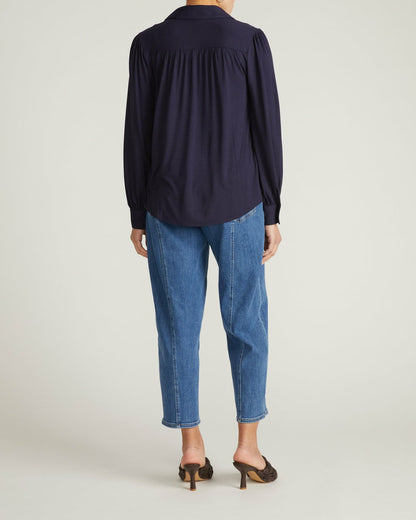 Universal Standard Moore Liquid Jersey Blouse - Midnight
