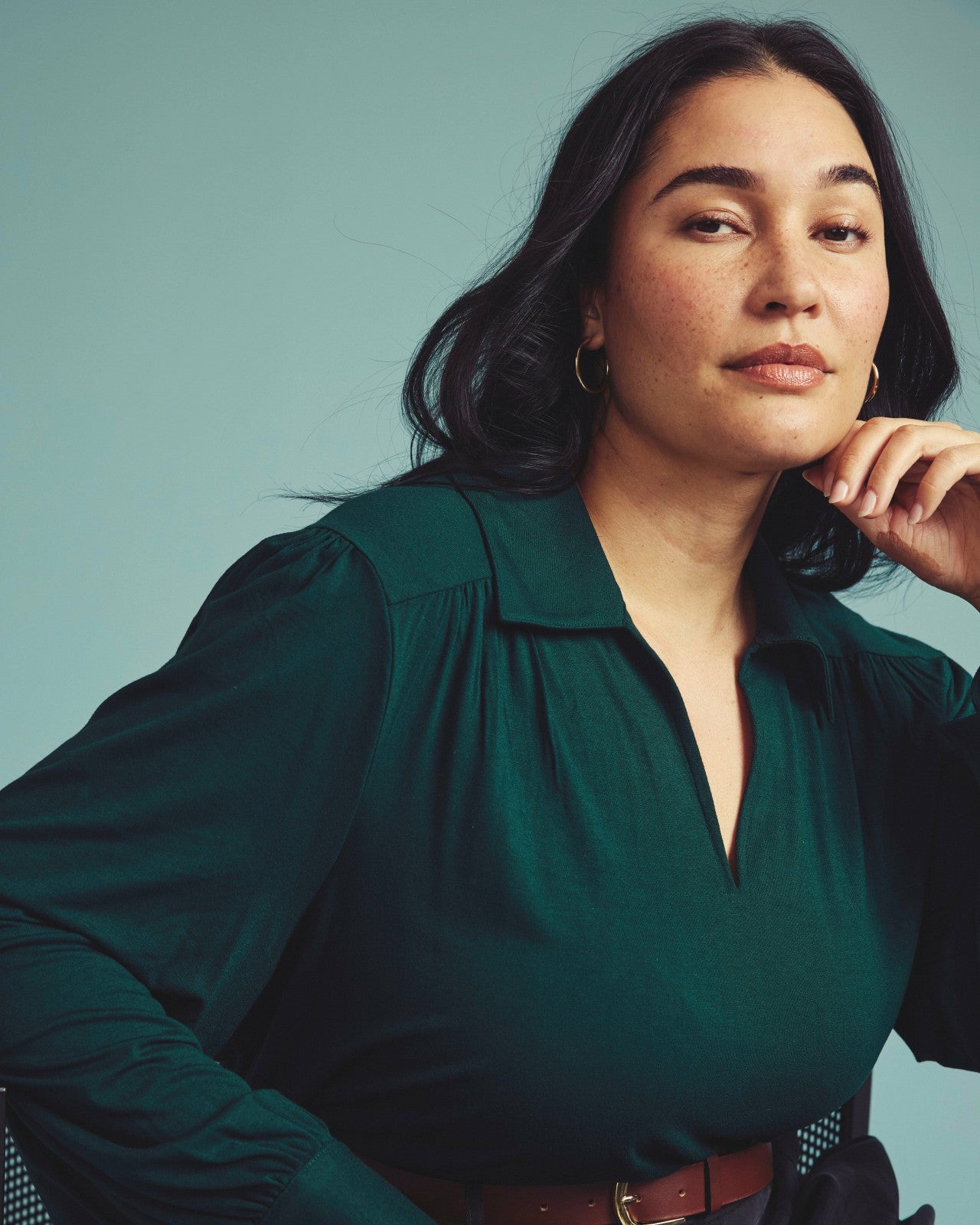 Universal Standard Moore Liquid Jersey Blouse - Forest Green