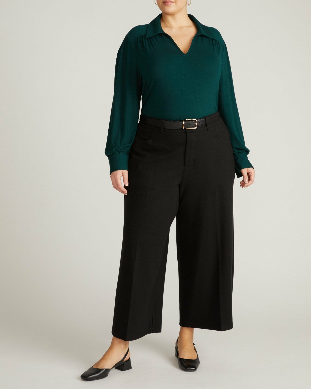 Universal Standard Moore Liquid Jersey Blouse - Forest Green