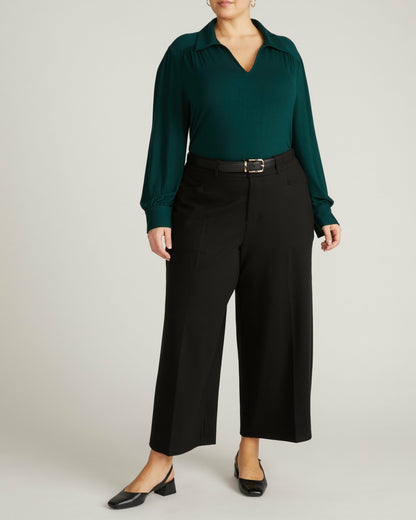 Universal Standard Moore Liquid Jersey Blouse - Forest Green