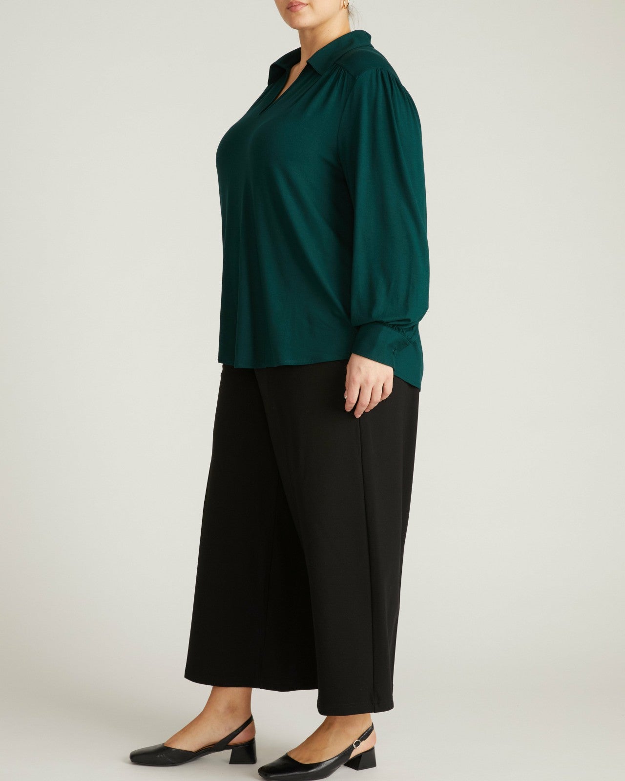 Universal Standard Moore Liquid Jersey Blouse - Forest Green
