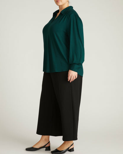 Universal Standard Moore Liquid Jersey Blouse - Forest Green