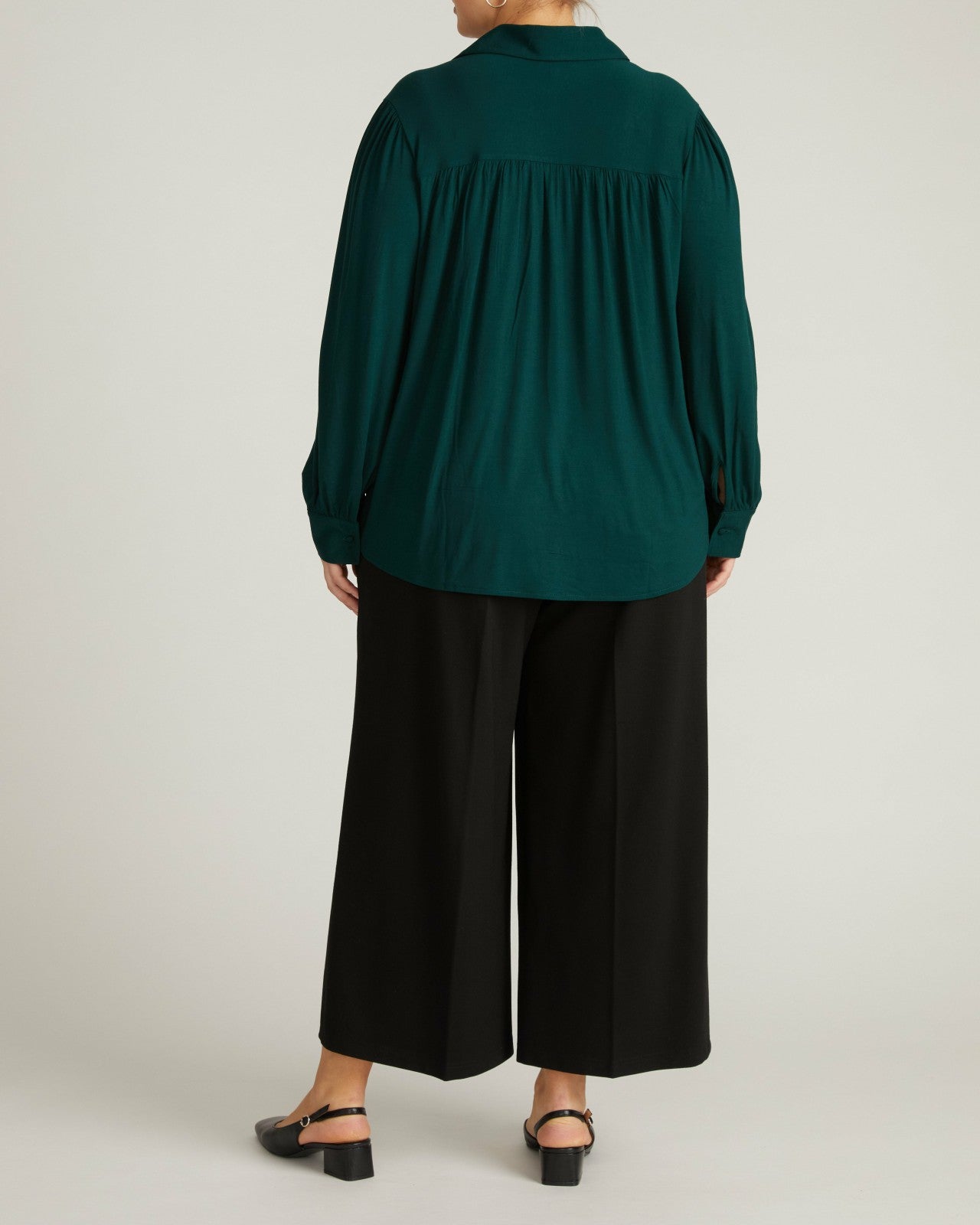 Universal Standard Moore Liquid Jersey Blouse - Forest Green
