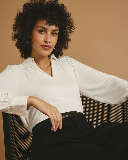 Universal Standard Moore Liquid Jersey Blouse - White