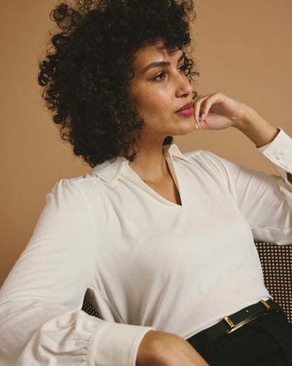 Universal Standard Moore Liquid Jersey Blouse - White
