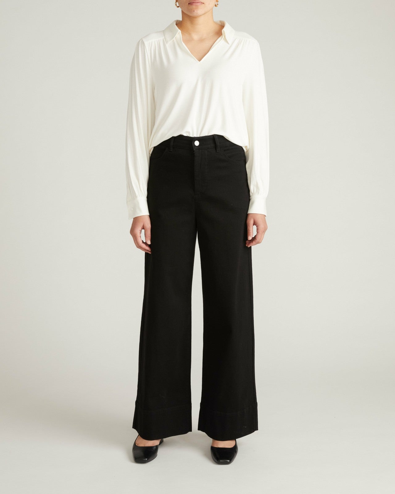 Universal Standard Moore Liquid Jersey Blouse - White