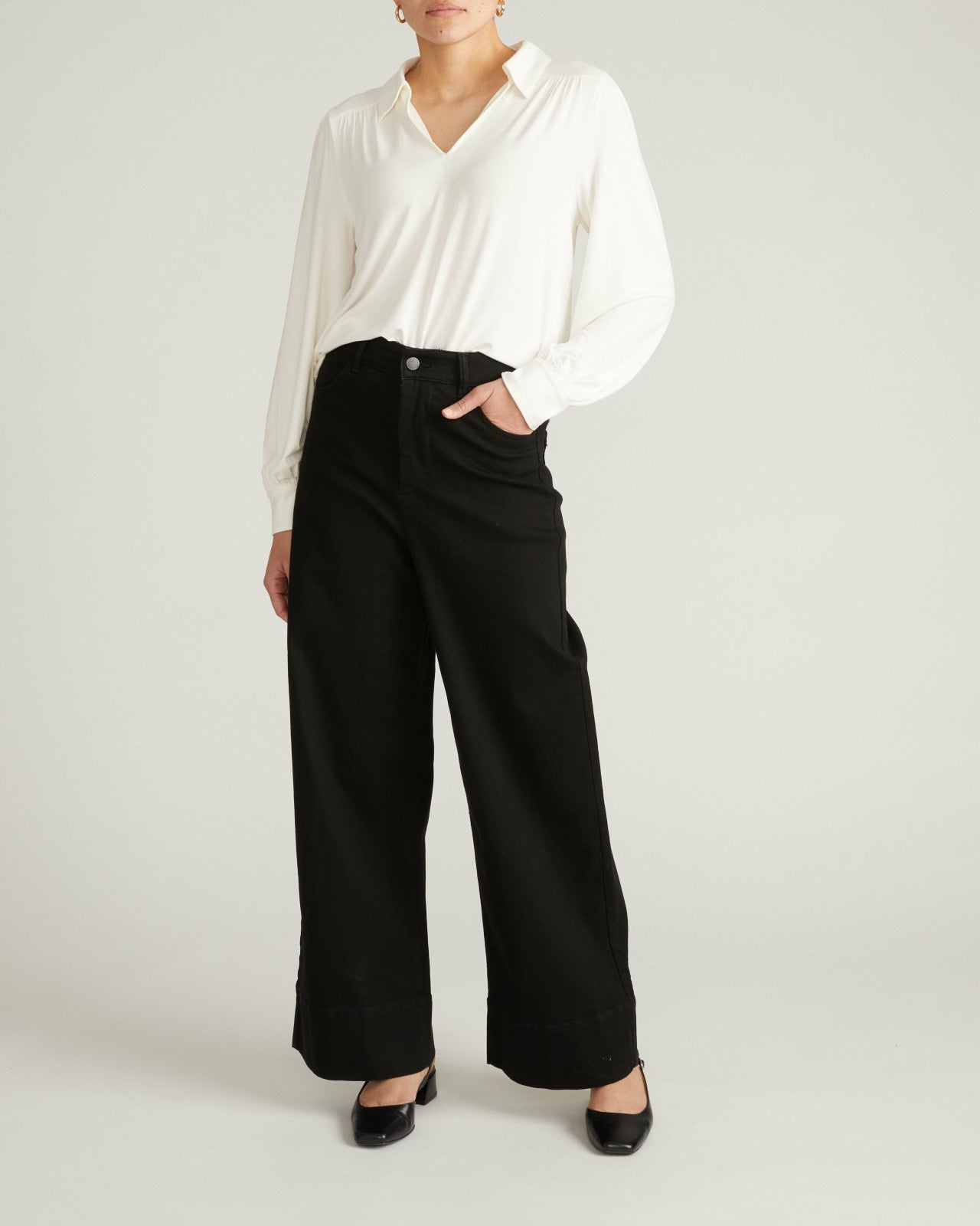 Universal Standard Moore Liquid Jersey Blouse - White
