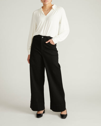 Universal Standard Moore Liquid Jersey Blouse - White