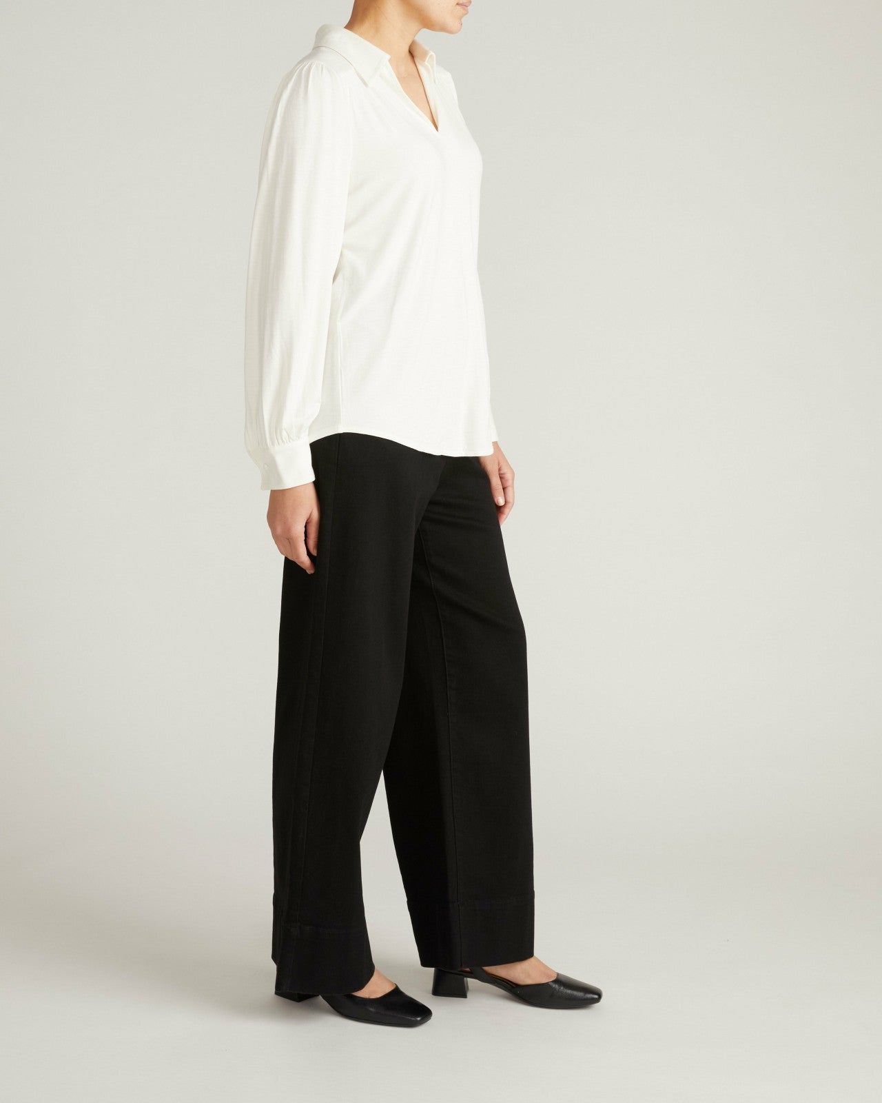 Universal Standard Moore Liquid Jersey Blouse - White