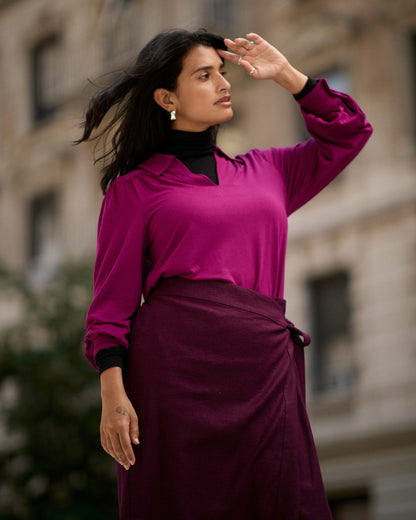 Universal Standard Moore Liquid Jersey Blouse - Rothko Purple