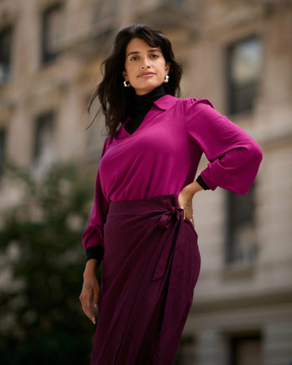 Universal Standard Moore Liquid Jersey Blouse - Rothko Purple