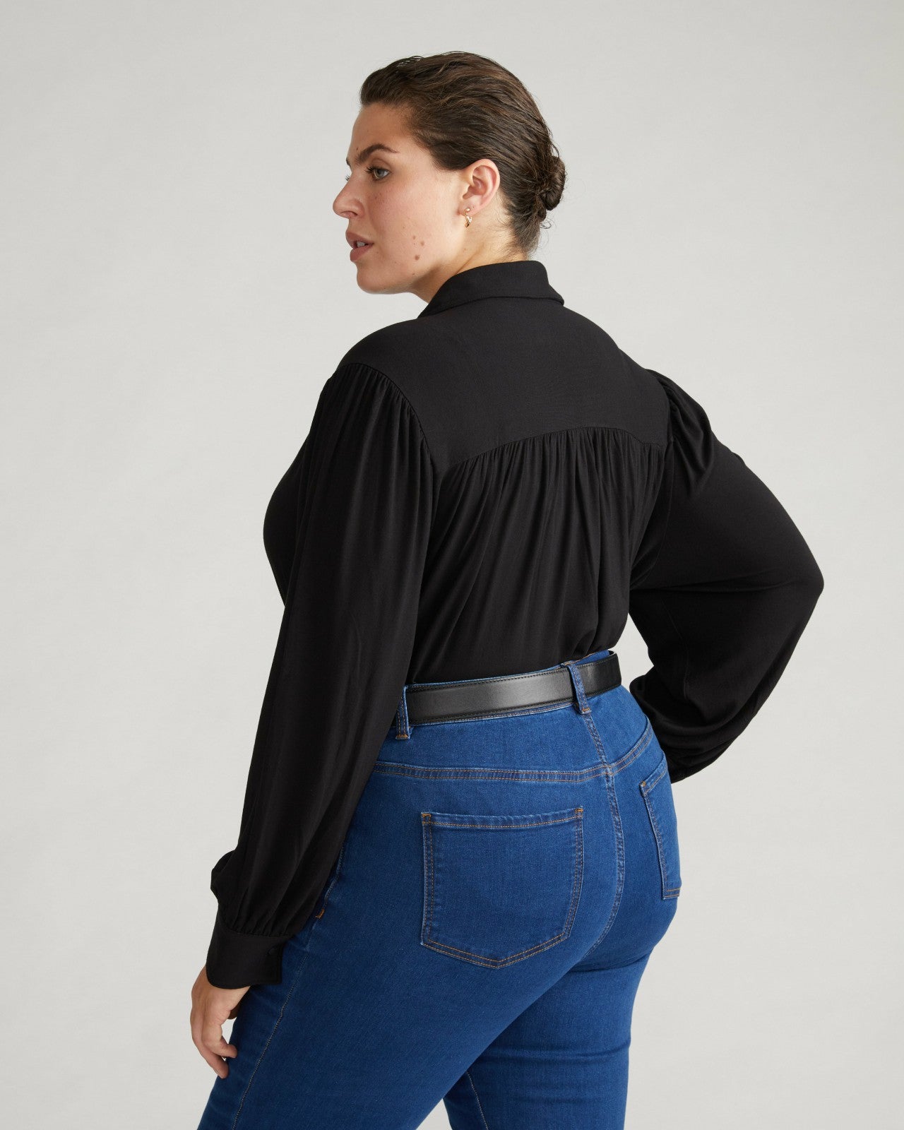 Universal Standard Moore Liquid Jersey Blouse - Black