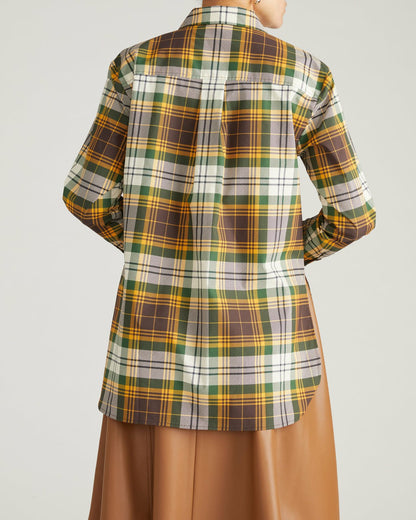 Universal Standard The Artist Poplin Shirt - Brown Plaid