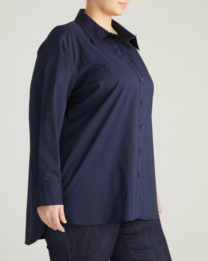Universal Standard The Artist Poplin Shirt - Navy