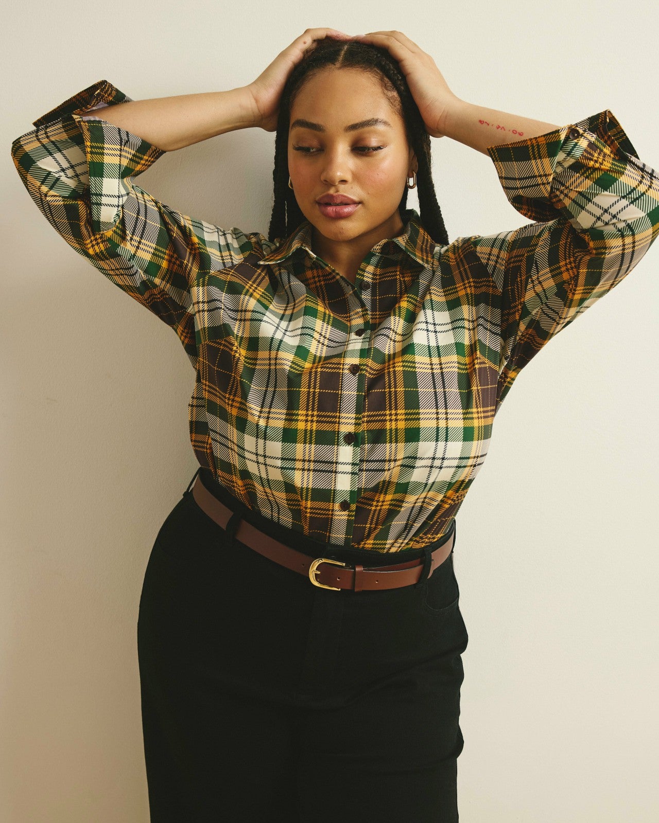 Universal Standard Henning x US Madison Shirt - Brown Plaid