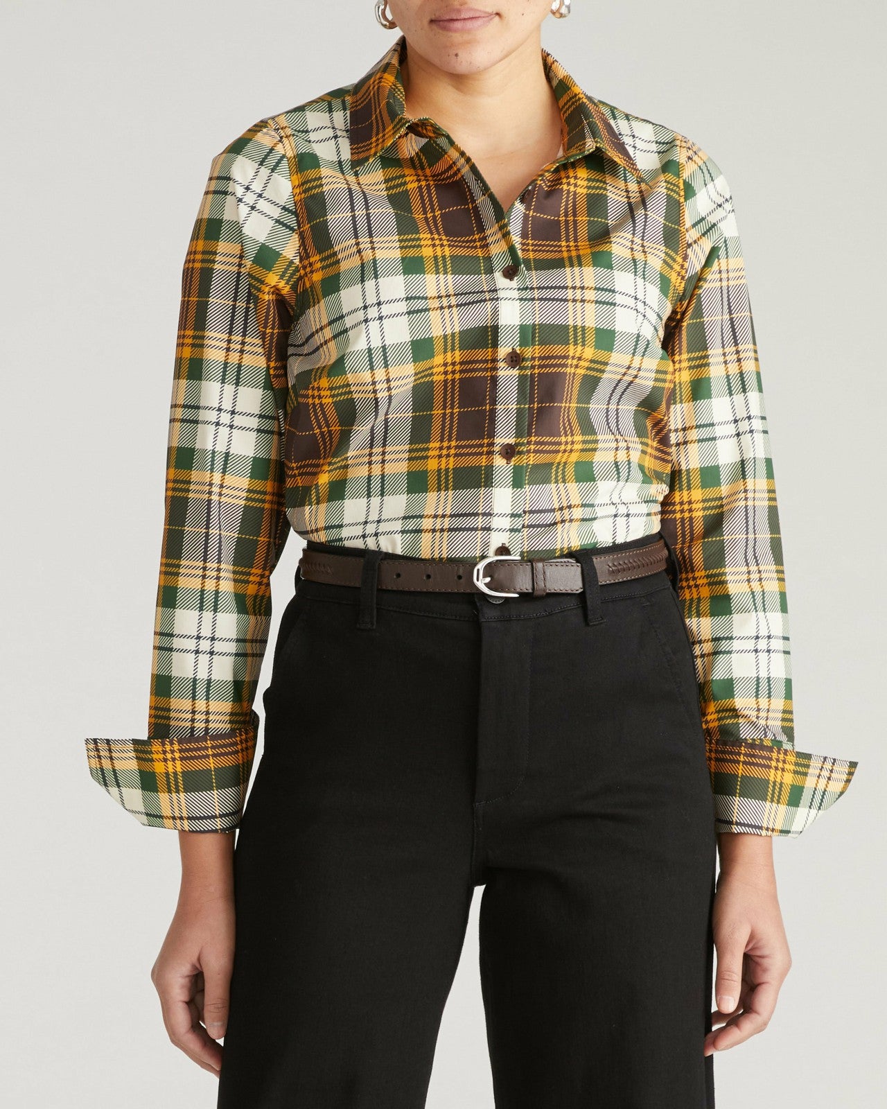 Universal Standard Henning x US Madison Shirt - Brown Plaid
