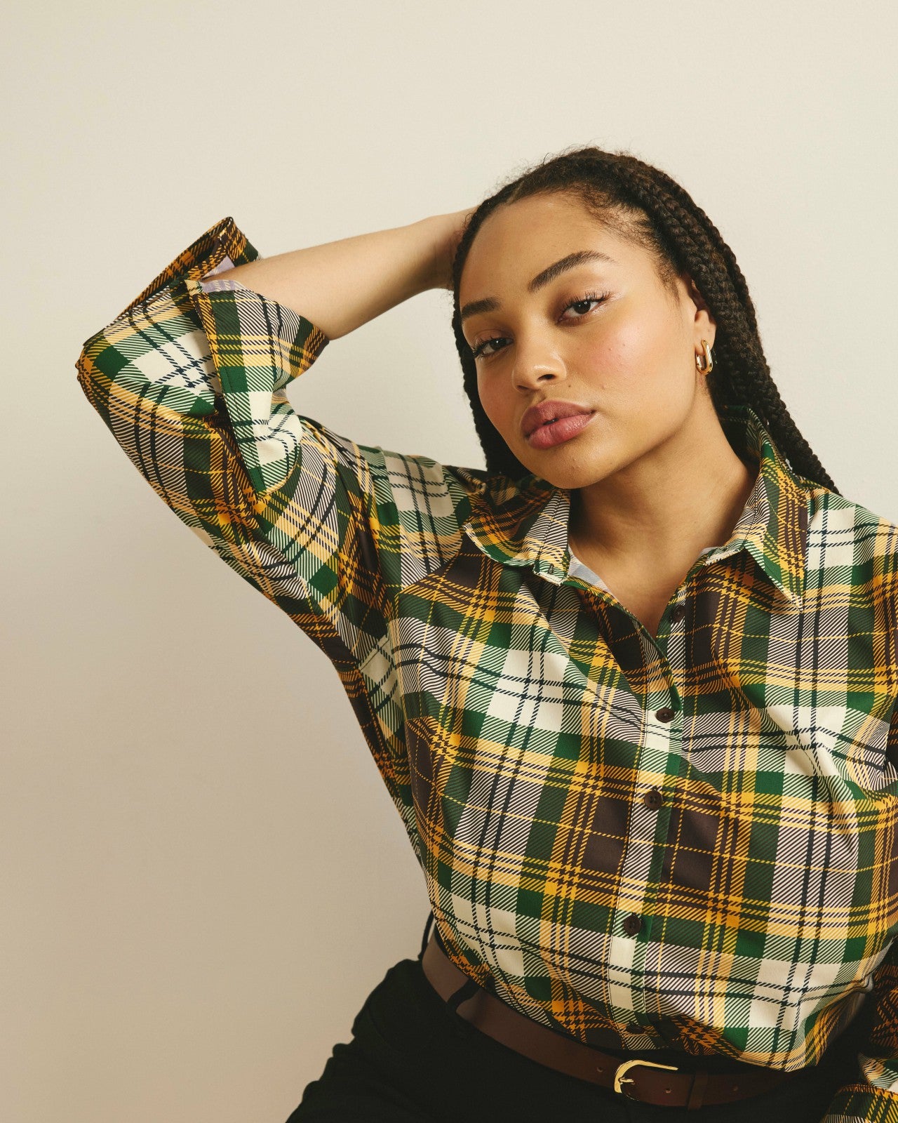 Universal Standard Henning x US Madison Shirt - Brown Plaid