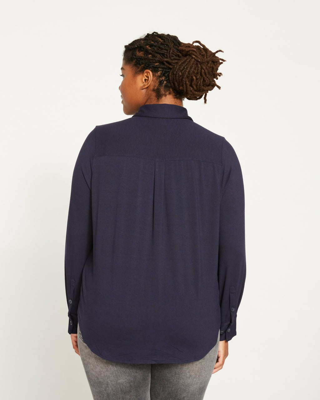 Universal Standard Elbe Liquid Jersey Shirt Classic Fit - Midnight
