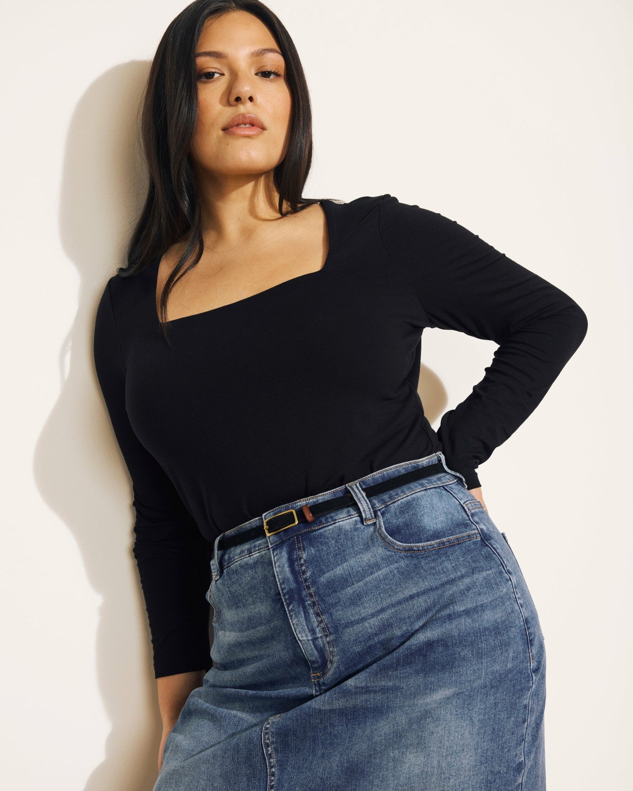 Universal Standard Agatha Liquid Jersey Top - Black