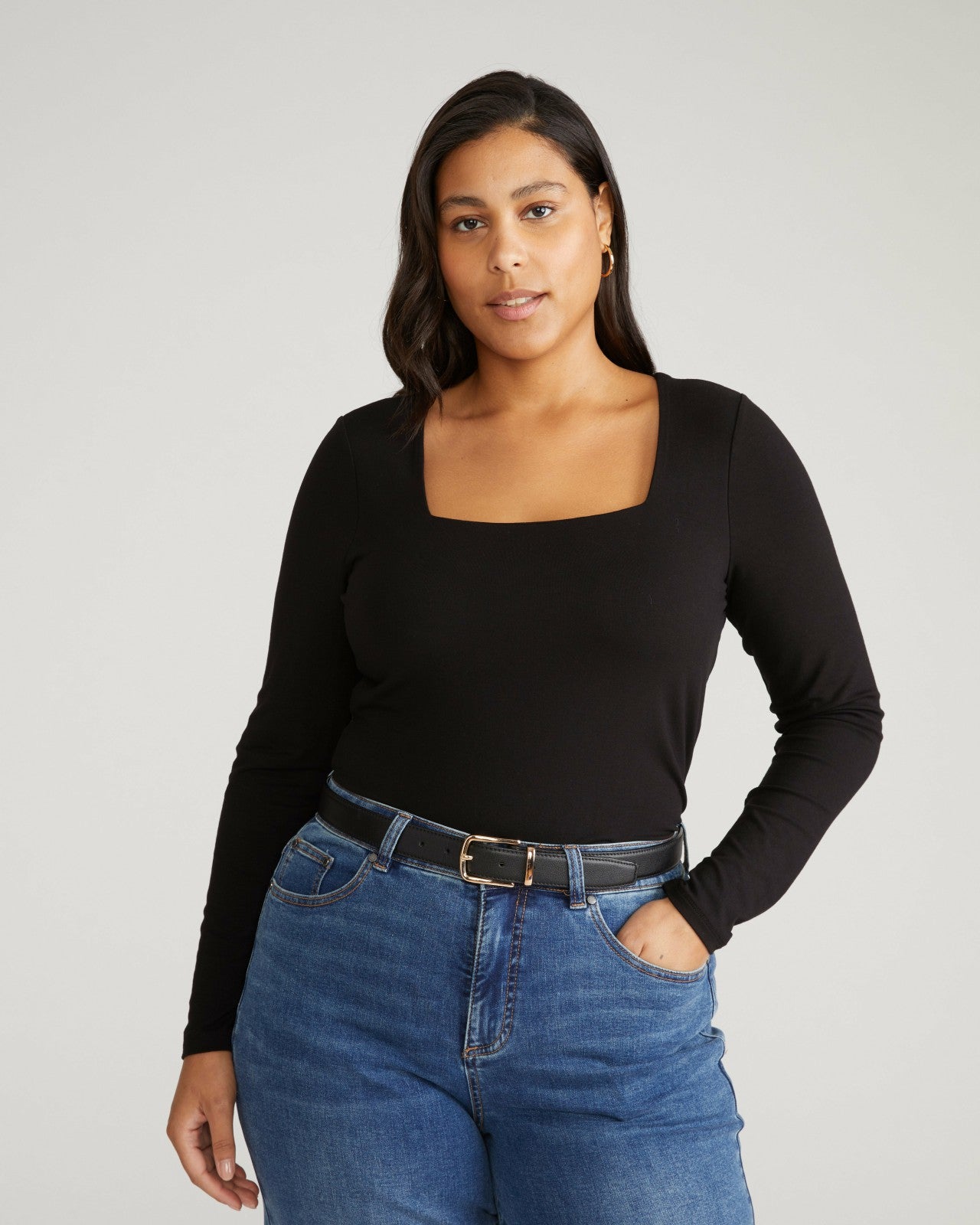 Universal Standard Agatha Liquid Jersey Top - Black