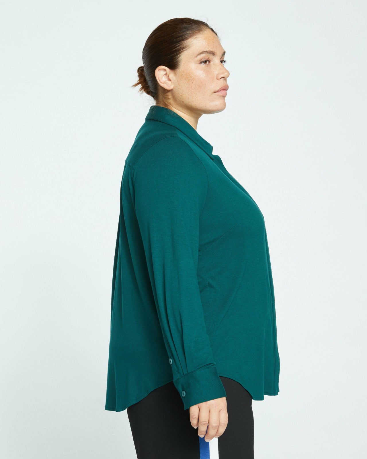 Universal Standard Elbe Liquid Jersey Shirt Classic Fit - Forest Green