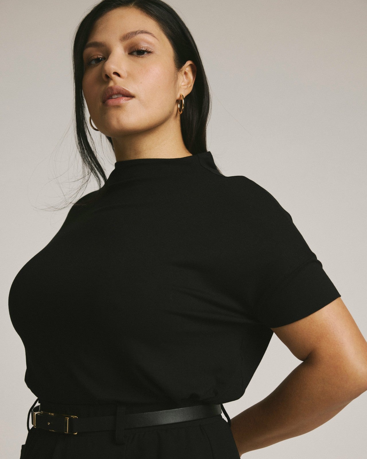 Universal Standard Petra Liquid Jersey Top - Black