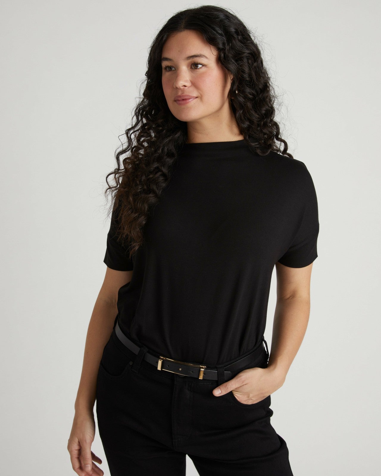 Universal Standard Petra Liquid Jersey Top - Black
