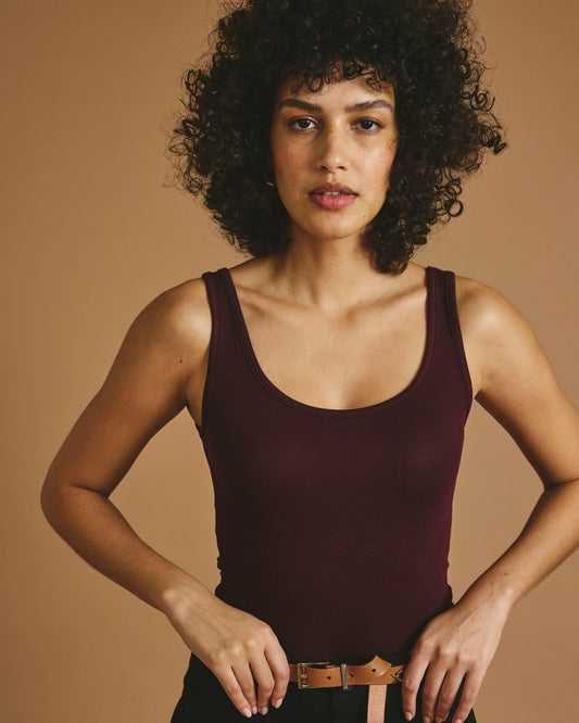 Universal Standard Cloud Rib Tank - Black Cherry