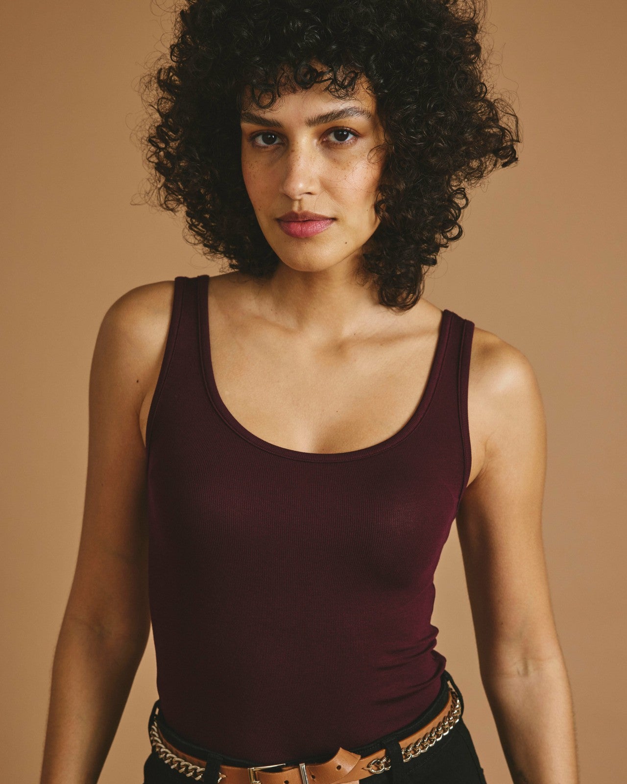 Universal Standard Cloud Rib Tank - Black Cherry