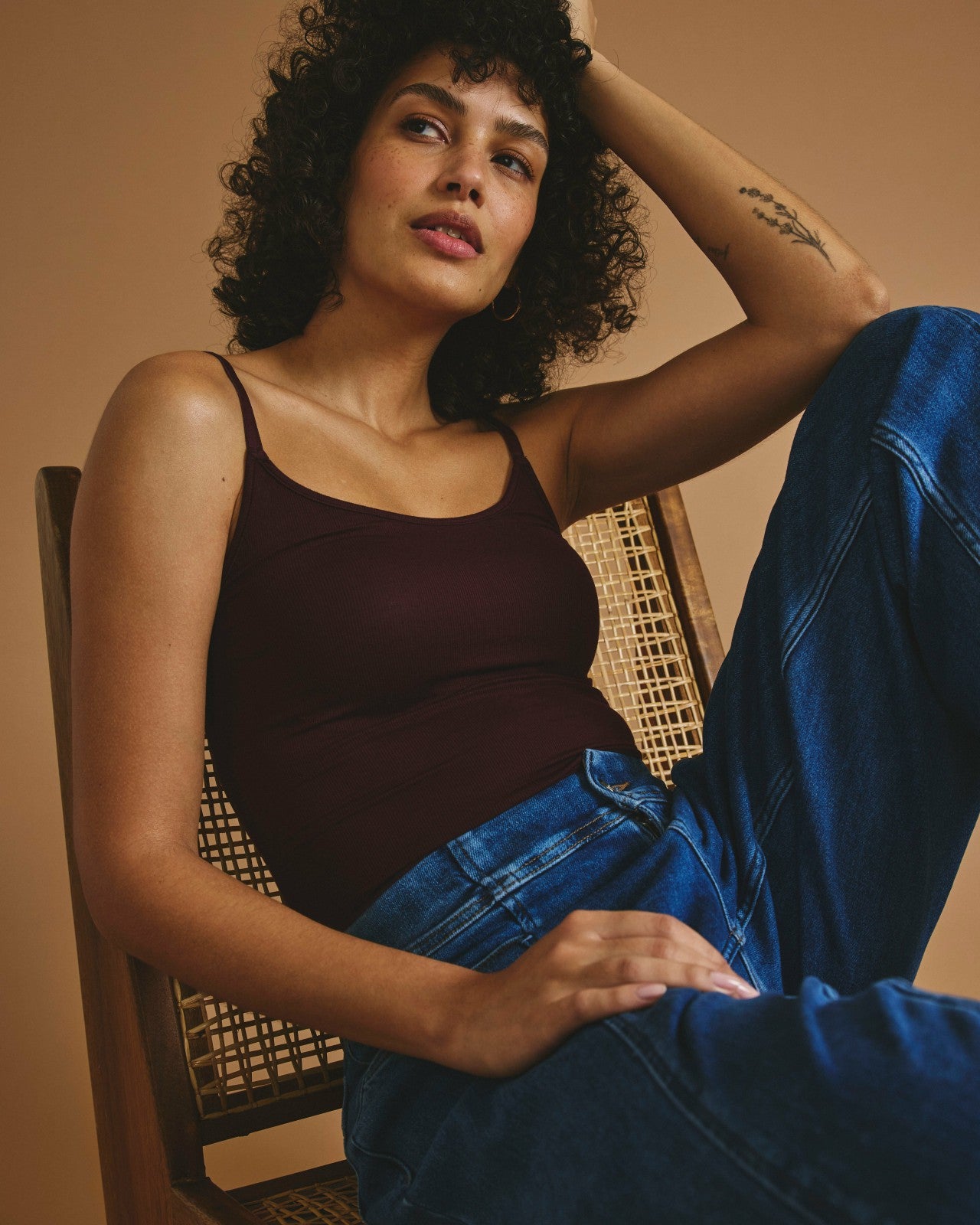 Universal Standard Cloud Rib Camisole - Black Cherry