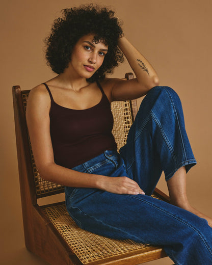 Universal Standard Cloud Rib Camisole - Black Cherry